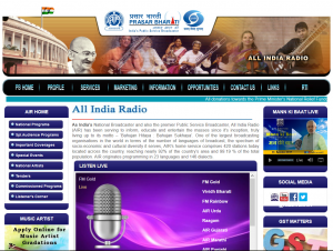 Das Onlineangebot von All India Radio.