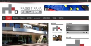 Screenshot der Website von Radio Tirana International.